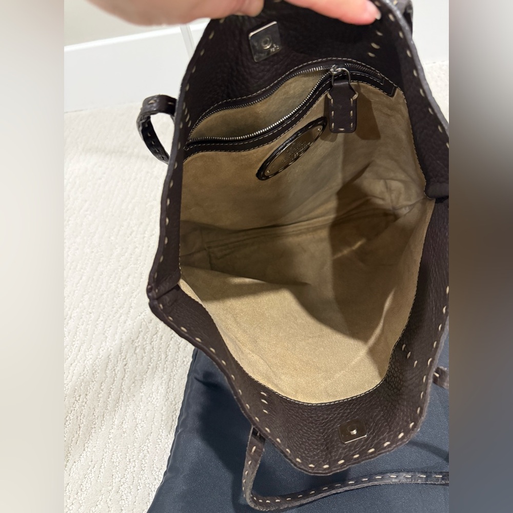 Fendi Selleria Brown pebbled leather tote with dust bag - Picture 6 of 16